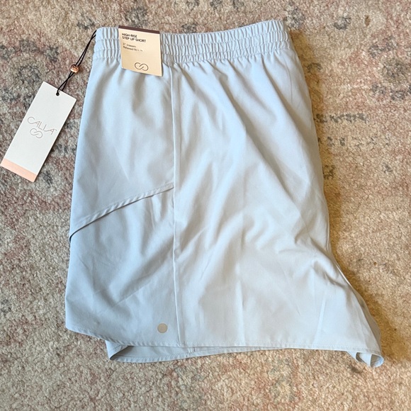 Calia High-Rise Step Up Athletic Shorts — Light Blue - Picture 6 of 7